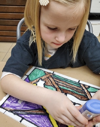Stained glass window project from the morning camp session