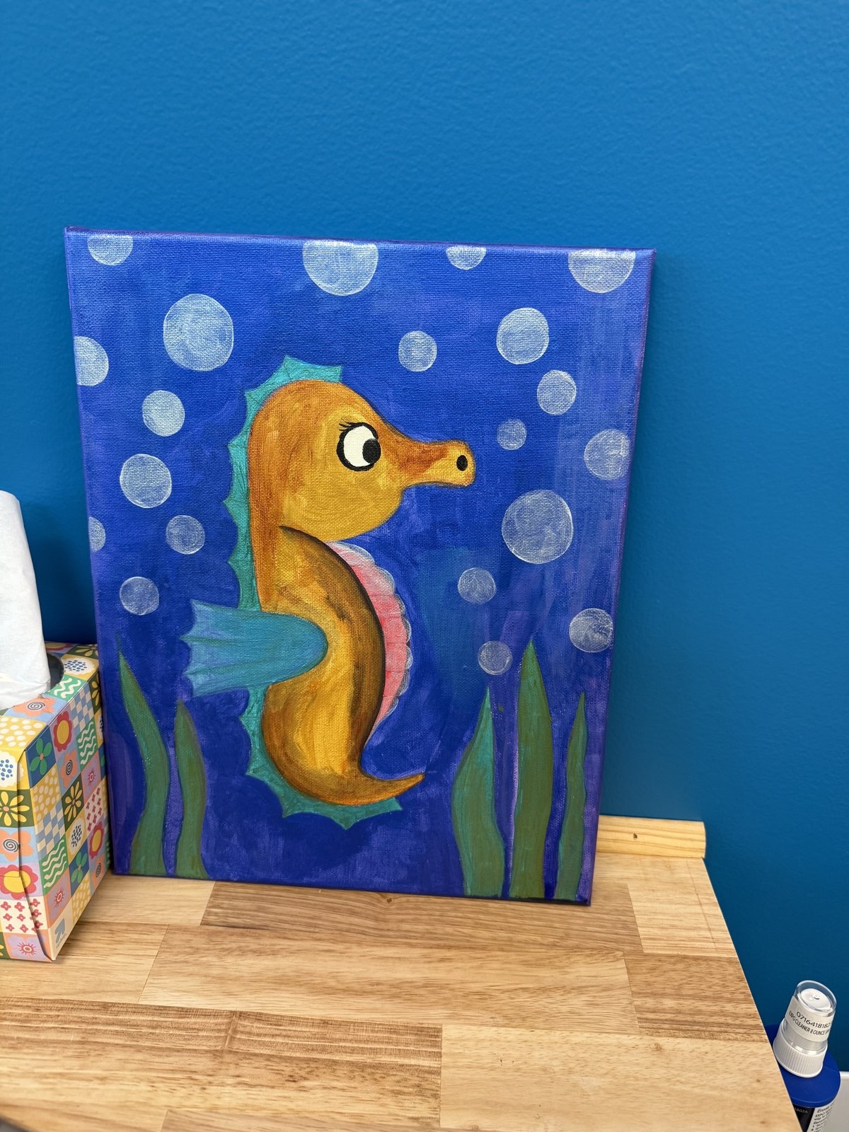 Student painting inspired by a famous artwork